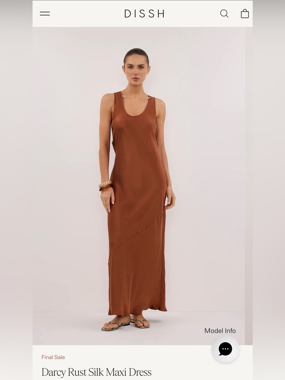 Dissh Rust Darcy Silk Dress